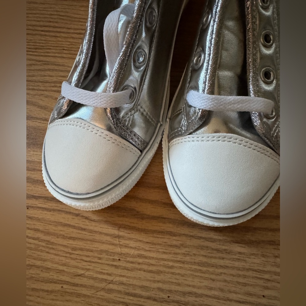 🆕 [Maxstar] Women's Zipper Low Wedge Heel Silver High Top Sneakers Sz: 8 - Picture 6 of 9